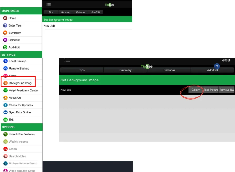 TipSee Custom Background Interface